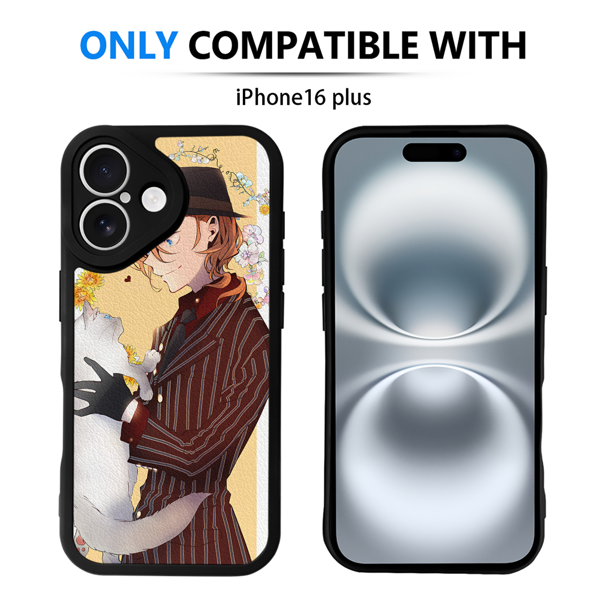 （画像用） 文豪ストレイドッグス Bungo Stray Dogs 【iPhone 16シリーズ対応】シリコンスマホケース（レザー調） 材質：シリコン